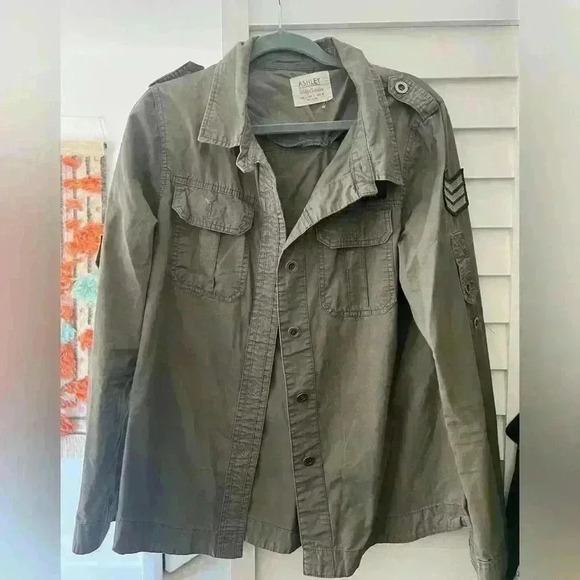 Ashley by 26 Intl green utility canvas jacket - Picture 1 of 1